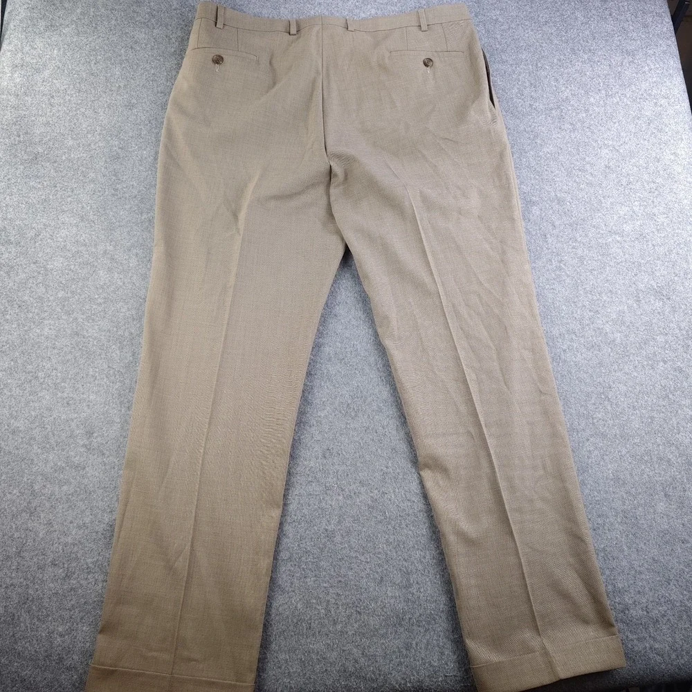 Lauren Ralph Lauren Dress Pants Mens 38x32 Brown Pleated Performance Stretch